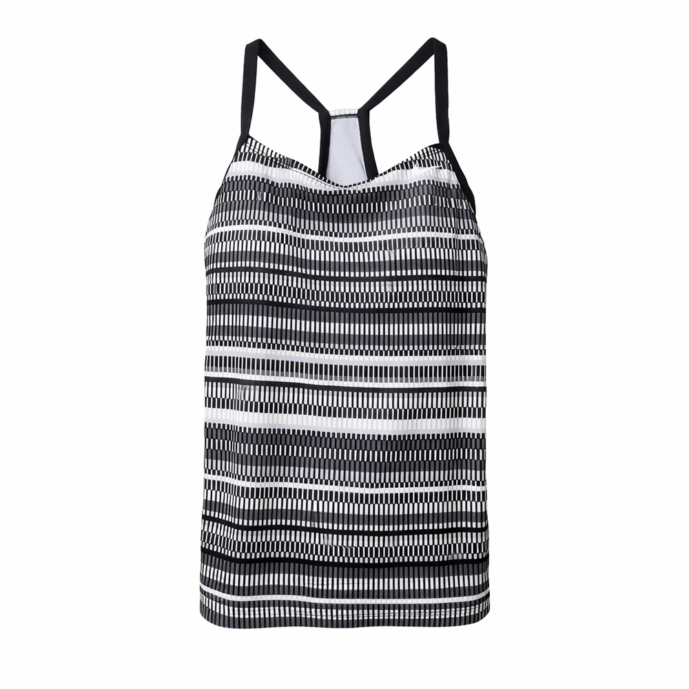 NWT Nike Black and White Striped Tankini Beach Cruise